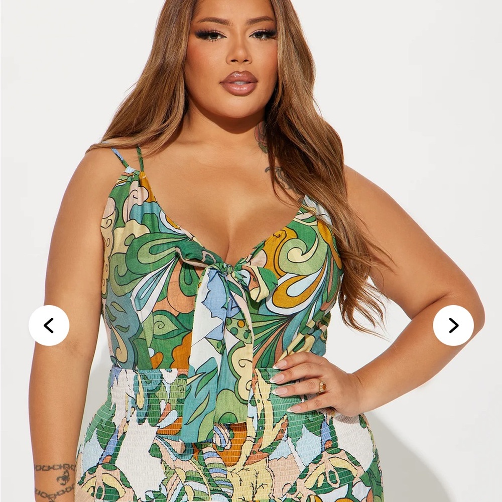 Kamiyah Printed Jumpsuit - Green/combo